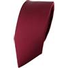 TigerTie - stretto cravatta di seta in raso - bordò monocromatico Uni - Cravatta 100% seta