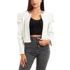 Toocool Giacca Donna Corta Bolero Simil Pelle Maniche Sbuffo Elegante VI-3010 [Bianco, S/M]