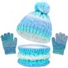 Mayoii Set di Cappello, Sciarpa e Guanti per Bambini Mayoii - Set 3-in-1 per Inverno in Maglia con Pompon, Cappello, Sciarpa e Guanti per Bambini con Berretto, Scaldacollo e Guanti per Ragazzi e Ragazze dai