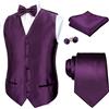 Alizeal - Set di gilet da uomo in raso tinta unita, 5 pezzi - viola - XXX-Large