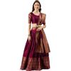 Kartutva Mezzo saree lehenga choli in stile indiano del sud per le donne cucite lehenga e camicetta cucita con dupatta