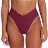 geluboao Slip di costume da bagno da donna, sexy, con taglio a V, a vita alta, Vino rosso, M