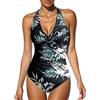 Generico Costumi Curvy Donna Contenitivo Mare - Costume Modellante Donna Scollo A V Nero Pancia Contenitivi con Ferretto Push Up Brasiliana Modellanti Coppe Vita Alta Elegante Costumi Interi da Bagno