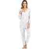 Generic Pigiama Intero da Donna - Pigiama Tuta da Donna Tutto in Uno Tuta con Cappuccio Pigiama Abbigliamento da Notte con Stampa di Stelle con Cerniera Tutine Abbigliamento da Notte con Tasche Tuta Invernale
