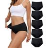Levao 5 Biancheria Intima delle Donne Nathlos Seamless Brief Biancheria Intima Vita Media Hipster per Le Donne Traspirante Mutandine Morbide Multipack S-XL