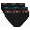 Emporio Armani Man Bold Monogram 3-Pack Slip Nero S, Nero/Nero/Nero, S