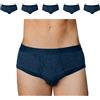 SES Ringel - Slip da uomo a costine sottili con apertura, confezione da 5 pezzi, dalla S alla 4XL, in cotone, Jeans blu marino, L
