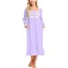 aromm Donna Camicia da Notte Morbida Pulsante Placket Vittoriano Maniche Lunghe Allattamento al Seno Pigiama