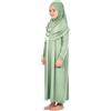 Prien Abbigliamento Preghiera per Bambina, Ragazze Abiti Musulmana, Kids Maniche Lunghe Abaya con Hijab, Islam Girls, Vestito Musulmano Donna, Abito Ramadan