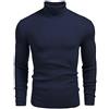 COOFANDY Maglione da Uomo Dolcevita Maglione Lavorato a Maglia a Coste Casual Maglione Pullover Dolcevita Autunno e Inverno di Base Blu Navy XXL