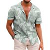 COOFANDY Camicia Hawaiana a Maniche Corte Camicia Estiva a Maniche Corte Camicia in Lino da Uomo