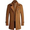 ECDAHICC Cappotto invernale da uomo, slim fit, in due pezzi, per lavoro, tempo libero, cappotto di lana con colletto alto, Peacoat, L