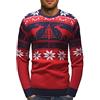 Generisch Maglione invernale americano europeo caldo ideale per Natale con collo di cervo giacca di lana alla moda elegante per le giornate fredde, Colore: rosso, XL