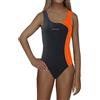 sesto senso Costume da Bagno Ragazza Sportivo Costume Intero Opaco Bimba Grafite e Arancio Fluo 158 BW690 Graphite Orange Neon