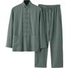 Generisch Tai Chi Tuta Uomo Tang Abito Stile Cinese Manica Lunga Cotone Camicia+Pantaloni 2 Divisori Tradizionale Arti Marziali Abbigliamento Traspirante Kung Fu Uniform Set Tangzhuang Primavera Estate Tuta da