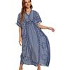 YOUKD Abito Estivo da Donna Lungo Caftano Maxi Bohemien Copricostume da Spiaggia Bikini Robe Loungewear Taglia Unica
