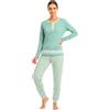 de fonseca Pigiama Donna Cotone Leggero 100% - Ideale per Primavera e Mezze Stagioni - Completo di Maglia con Bottoni Pantalone (IT, Testo, L, Regular, Regular, Modello 1)