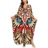 YouKD Abito lungo caftano estivo bohémien spazioso abito da spiaggia coprire plus size abito da donna, F Colore 18, Taglia unica