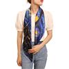 Prettystern Donna Foulard di Raso Seta Scialli Elegante Arte 90cm Quadrato Regalo Natale Mamma blu Notte stellata P884