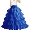 DaPongZhi Sottogonna Sposa Lungo per Nozze Gonna 4 Cerchio Donna per Abito Sottoveste Abito con 5 Strati Balze Gonna Hallowen Matrimonio Carnevale (Blue, One Size)
