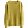 Chanyarn Donna Maglione 100% Lana Merino Autunno Inverno Caldo Girocollo a Maniche Lunghe Maglione Lavorato a Maglia (LightYellow,S)