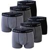 O'Neill Set di 6 boxer da uomo, con logo, in cotone, per sport, colore grigio, blu, nero, S, M, L, XL, XXL