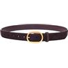 GOTOANT Cintura da donna in pelle scamosciata marrone cintura in vita per abito casual jeans donna vera pelle fibbia oro cintura, Marrone scuro, Fits waist size: 32-35