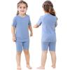 HAHASHOW Completi Estivi Bambino bambù Pigiama 3 Anni, Blu