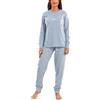 Toocool Pigiama Donna Invernale Felpato Gatti Maniche Lunghe Pantaloni Caldo Cotone 2141 [Celeste,XXL]
