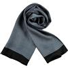 JWSilk Sciarpa lunga in seta charmeuse da uomo, a quadri neri e blu, 63x10