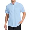 HISDERN Camicia Uomo Blu Oxford Maniche Corte Button Down Camicie Uomo Estiva da Ufficio Manica Corta con Tasca vestibilità Regolare, 3XL