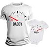 Overthetee Set T-Shirt Neonato per Uso Quotidiano Diurno Coordinato Daddy & Baby Tachimetro Padre e Figlio Neonato | Abbigliamento Divertente Uomo Bimbo | Regalo Festa del papà