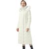 OROLAY Piumino da Donna con Cappotto Lungo Maniche Raglan con Cappuccio in Pelliccia Nuovo-Bianco L