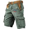 Generico Shorts Uomo Cargo Estivi Pantaloni Corti Lavoro Tasche Laterali Leggero Vintage Pantaloncini Vita Elasticizzata Cargo Bermuda Taglie Forti Sportivi Elasticizzati Shorts Pantaloncino Trekking Running
