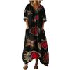 Generico Vestito Donna Elegante con Taschen Abito Estivo Boho Chic Vestito Lungo Cerimonia Caftano Copricostume Mare Maxi Abito Fluido Traspirante Taglie Forti Spiaggia Vacanza Estivo (A36,M)