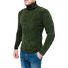 Evoga Pullover Dolcevita Uomo a Collo Alto Maglione Invernale in ciniglia