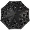 LCY Ombrello pieghevole da donna in pizzo ricamato a doppio piano, anti-UV, per sole/pioggia/neve, Nero , M