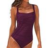 DURINM Costumi da Bagno Interi Donna Elegante Striscia Multiway Imbottito Push Up Bikini Un Pezzo Sexy Tankini Swimwear Costumi da Mare da Donna Beachwear