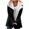 uxxnjfg Giacca Invernale Donna Peluche Elegante Felpa Pile Giubbotto Donna Invernale Fleece Oversize Giubbotto con Cappuccio Sportiva Maglione Parka con Zip Outerwear(Nero,M)