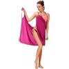 FXTYK Bikini cover up abito da spiaggia sexy spaghetti senza volant abito lungo avvolgente estivo da donna, Colore: rosa., Taglia Unica