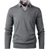Btmpmcs Maglione Uomo Scollo a V Invernali Caldo Maglione e Camicia 2 in 1 Pullover a Manica Lunga Giacca in Maglia Maglione Felpa con Mock Shirt Collare
