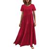 Cocila Abiti Donna Eleganti Maxi Abito Estivo da Donna a Strati Floreali Abito Lungo Bohémien Manica Corta Casual Vestiti Invernali Maglione