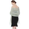 BEAUTELICATE Scialle Stola Donna Elegante Chiffon Coprispalle Sciarpa Estivo per Cerimonia Matrimonio Sposa Festa (Sage Green - Plus Size, Taglia unica)