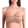 LORMAR Reggiseno Fascia Senza Ferretto Feel 1434 Microfibra Effetto Seta, Coppe Supersoft Invisibili, Spalline Staccabili - Bronze Skin, 2B