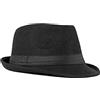 FBBULES Cappello Fedora a Tesa Larga Stile Gangster Elegante Jazz Trilby Cappelli e Cappellini Classico Cappello in Feltro Ripiegabile in Viaggio Cappelli Panama per Uomo Donna