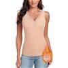 WOWENY Canottiera Termica da Donna con Pizzo, Senza Maniche, Invernale, con Scollo a V, in Pile