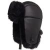 Futrzane Cappello di Pelle con Paraorecchie - Berretto Donna Aviatore Pelliccia (L, Nero - Nero Siberian)