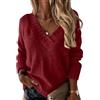 Generico Maglione Donna Invernale Maglia Donna Invernale Oversize Caldo Mohair Maglie Lungo Ciniglia Sweater Lurex Montagna Taglie Forti Golf Pesante Tops Lana Maglioncini Abbigliamento 2#Vino M