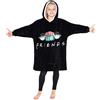 FRIENDS Serie TV Felpa Ragazza, Felpa Coperta Oversize di Pile con Cappuccio, Blanket Hoodie Central Perk, Merchandise Ufficiale (Nero)