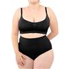 LEELA LAB Slip Contenitivo Donna a Vita Alta, Intimo Taglie Forti in Morbida Microfibra con Effetto Push-up, Realizzato con Tecnologia Seamless Senza Cuciture - Made in Italy (Black, XXL)